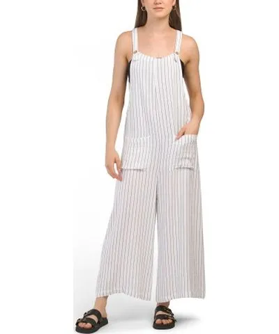 Tj Maxx Striped Cover-Up Overalls For Women