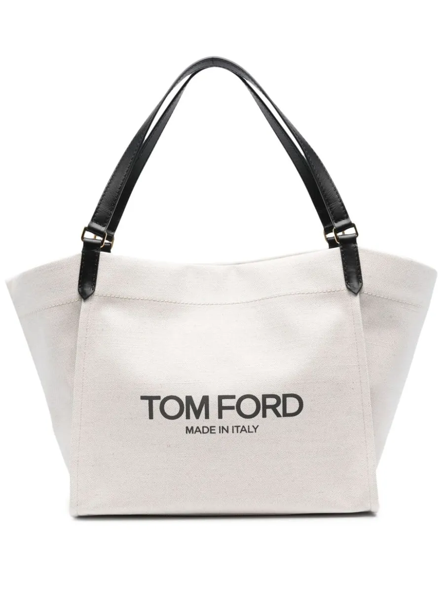 Tom Ford    Tom Ford Canvas And Leather Large Tote Bag