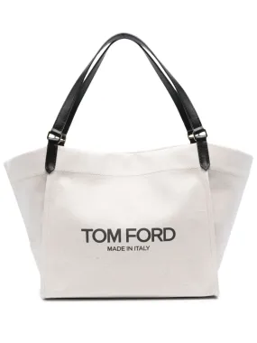 Tom Ford    Tom Ford Canvas And Leather Large Tote Bag