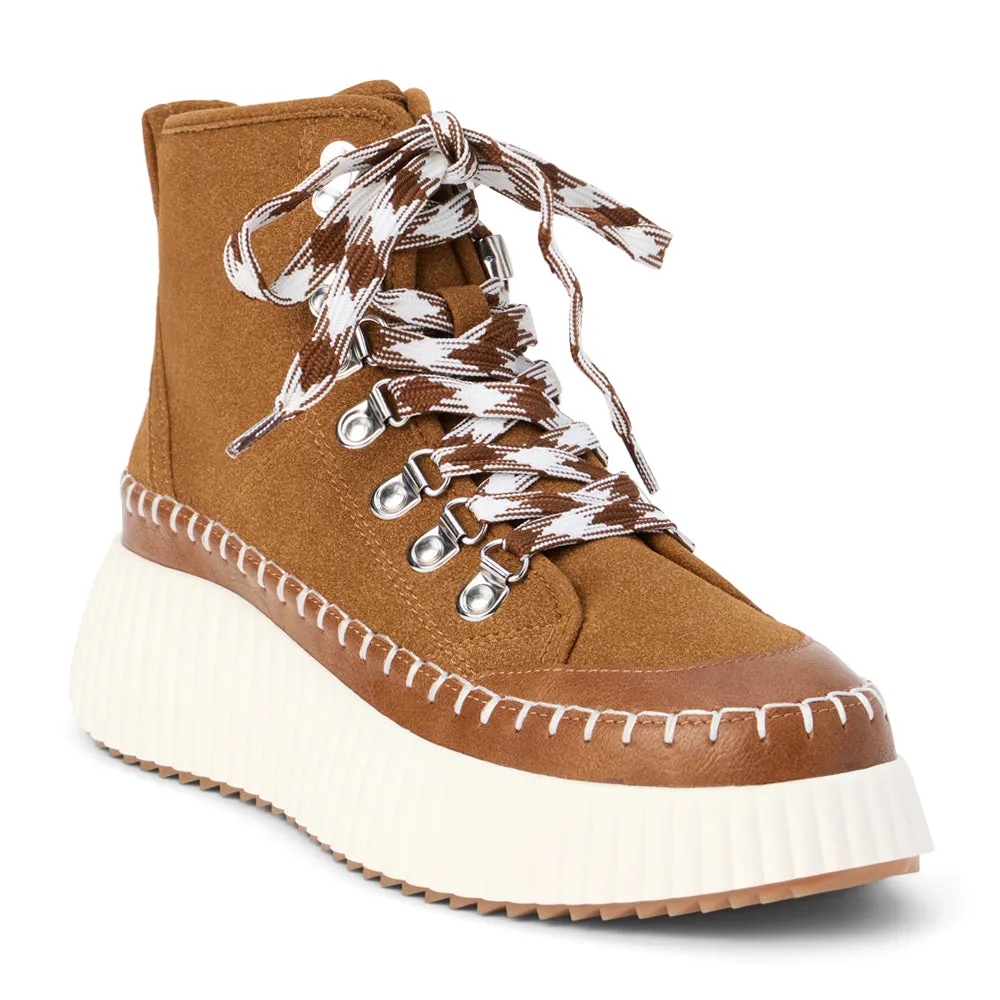 Trek Round Toe Platform Lace Up Boots