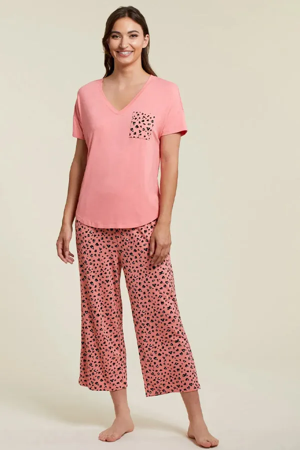 Tribal Printed Tee and Crop Pant Sleep Set