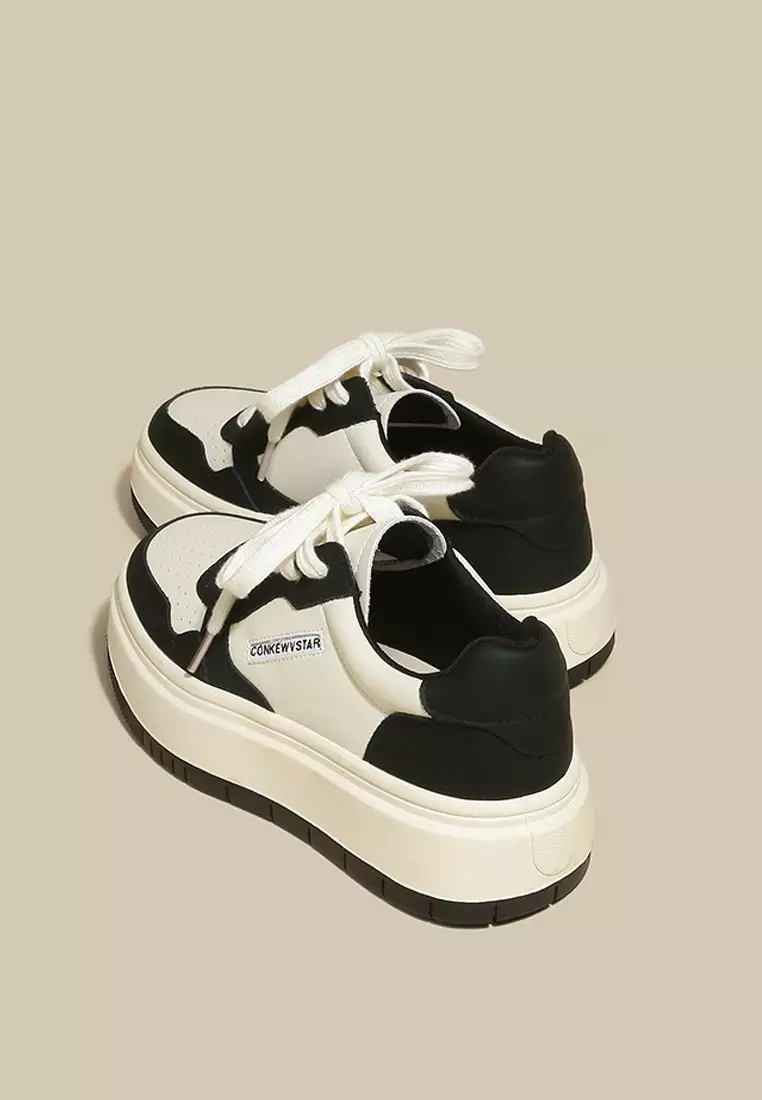 Twenty Eight Shoes VANSA Color Block Cow Leather Platform Sneakers VPW-TLG111