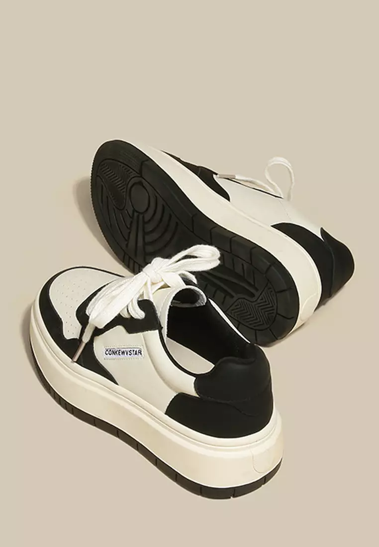 Twenty Eight Shoes VANSA Color Block Cow Leather Platform Sneakers VPW-TLG111