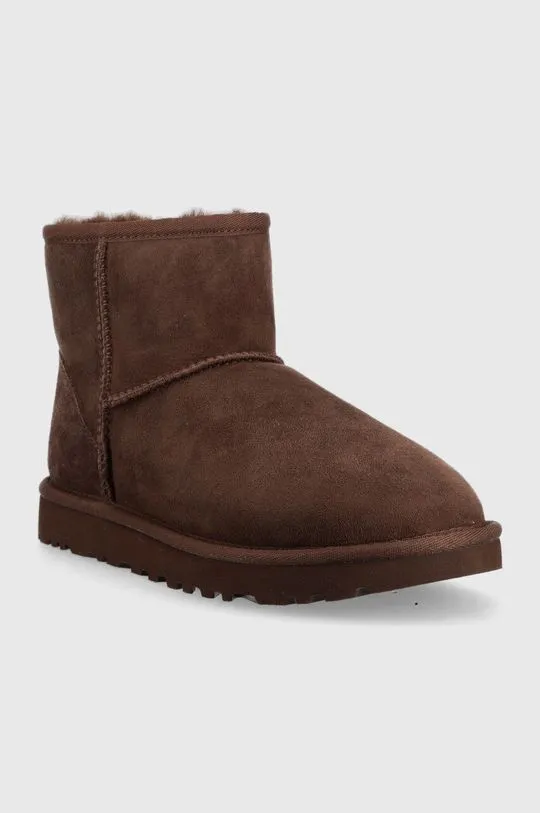 UGG suede snow boots W Classic Mini II brown color