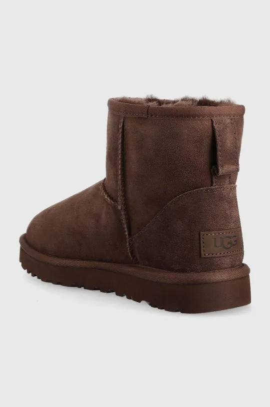 UGG suede snow boots W Classic Mini II brown color