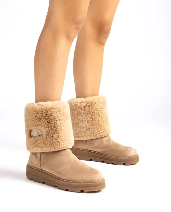 UNISA FOSSY Camel Suede Ugg Style Fur Lined Boot