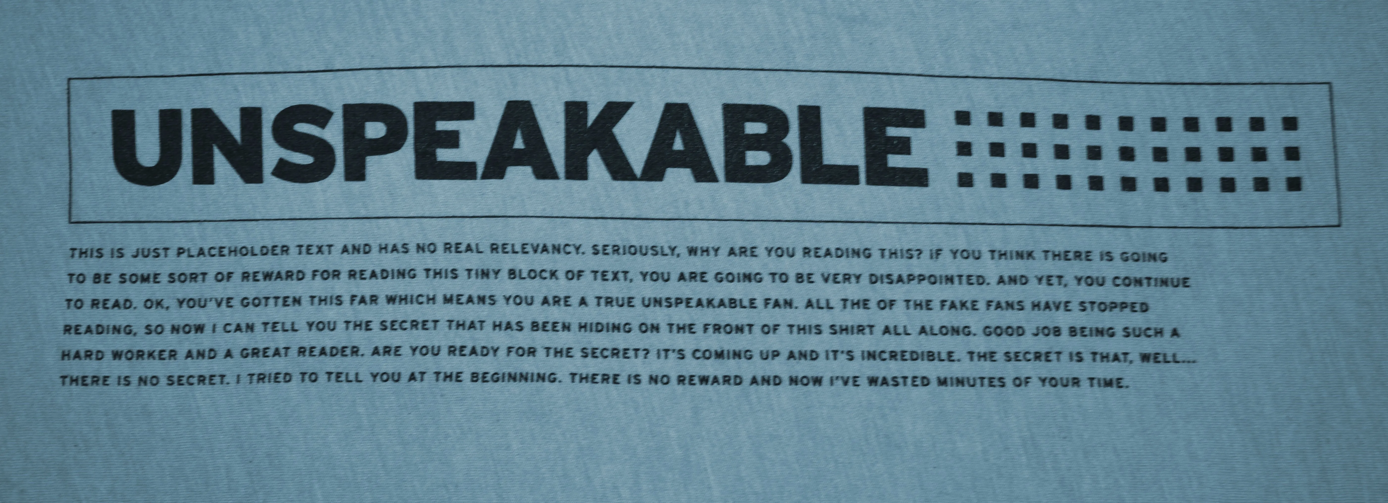 UNSPEAKABLE INTERNATIONAL T-SHIRT