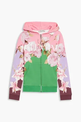 VALENTINO  |Flower Patterns Long Sleeves Cotton Hoodies & Sweatshirts