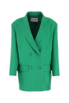 Valentino Garavani Green Crepe Couture Oversize Blazer