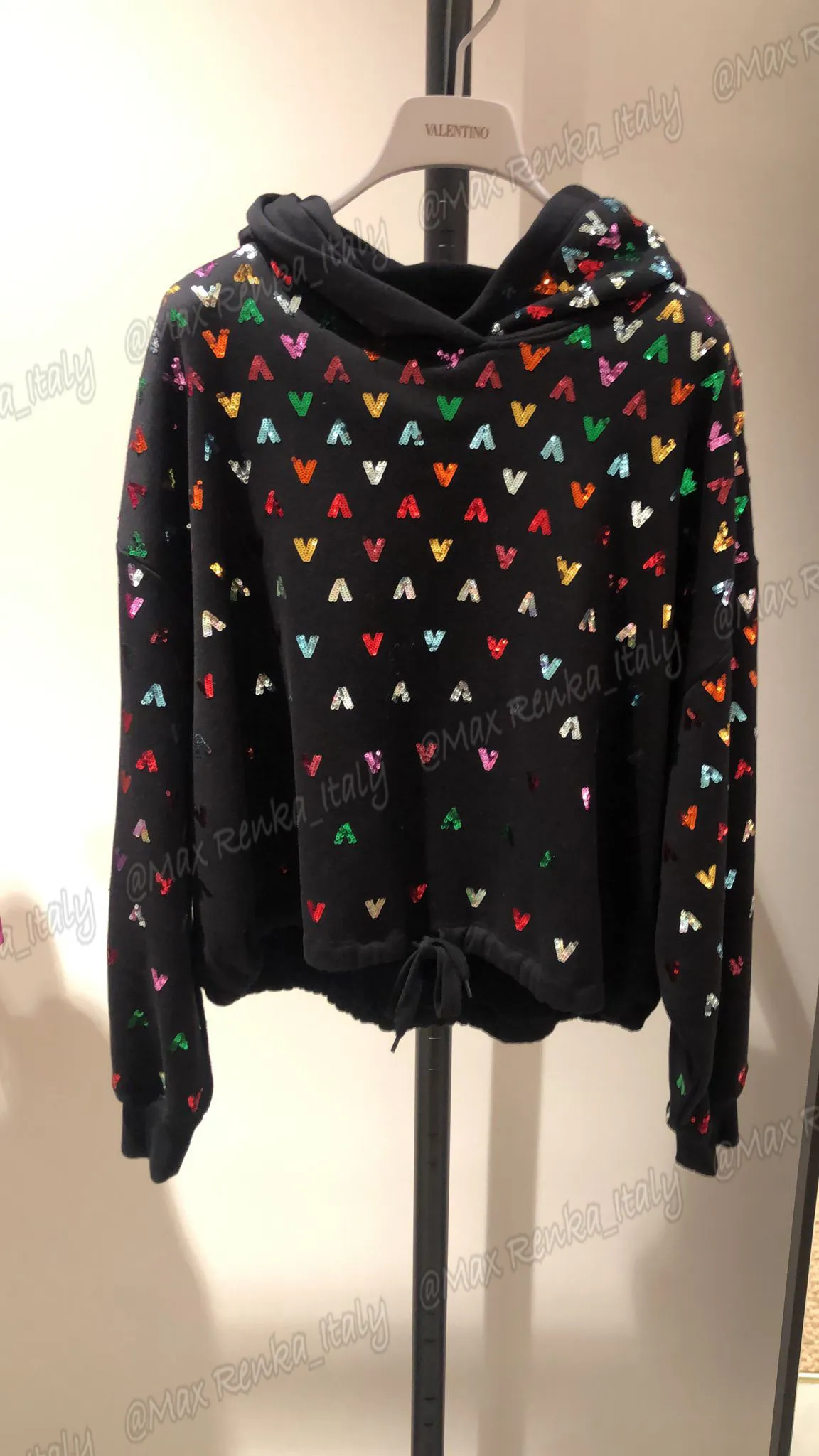 VALENTINO  |Long Sleeves Logo Outlet Hoodies & Sweatshirts