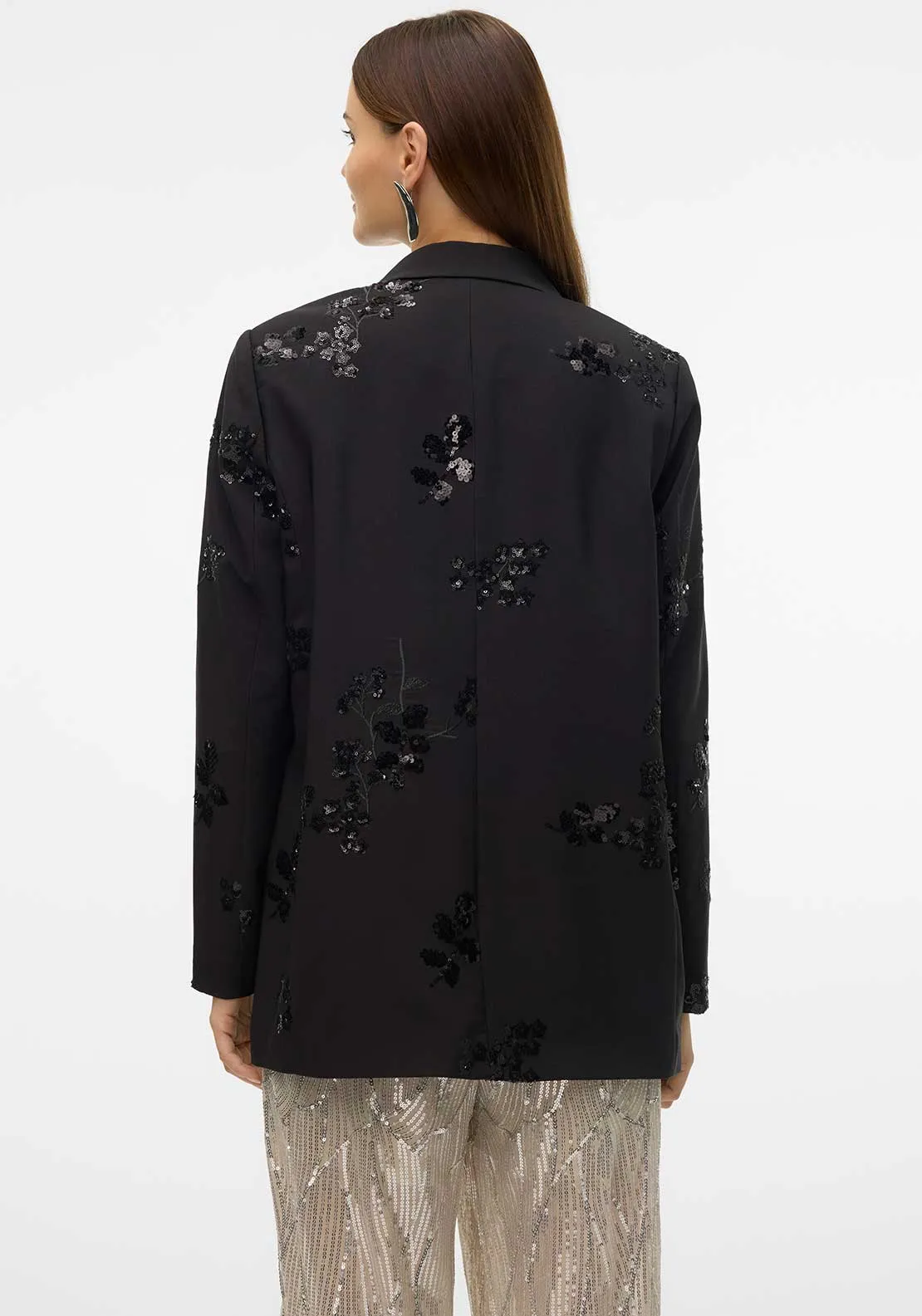 Vero Moda Mitra Sequin Blazer, Black