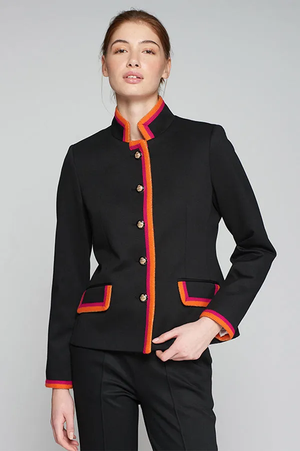 Vilagallo DOROTHEA BLACK TRIMMED JACKET