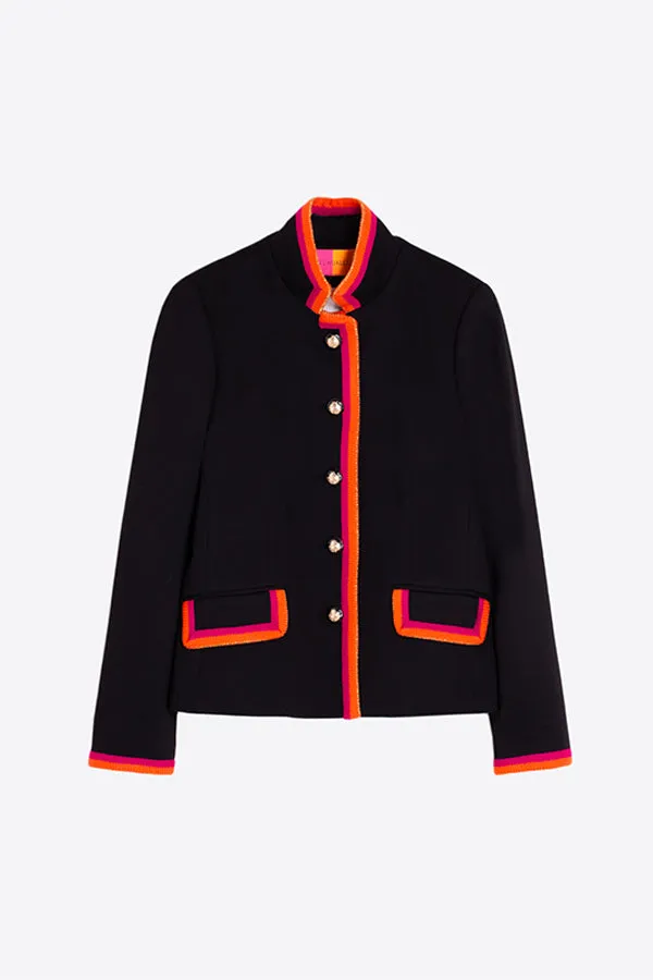 Vilagallo DOROTHEA BLACK TRIMMED JACKET