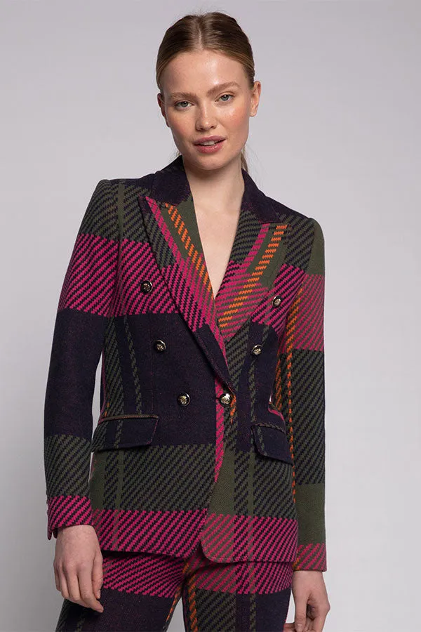 Vilagallo INGRID KNIT CHECK JACKET