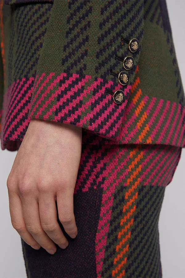 Vilagallo INGRID KNIT CHECK JACKET