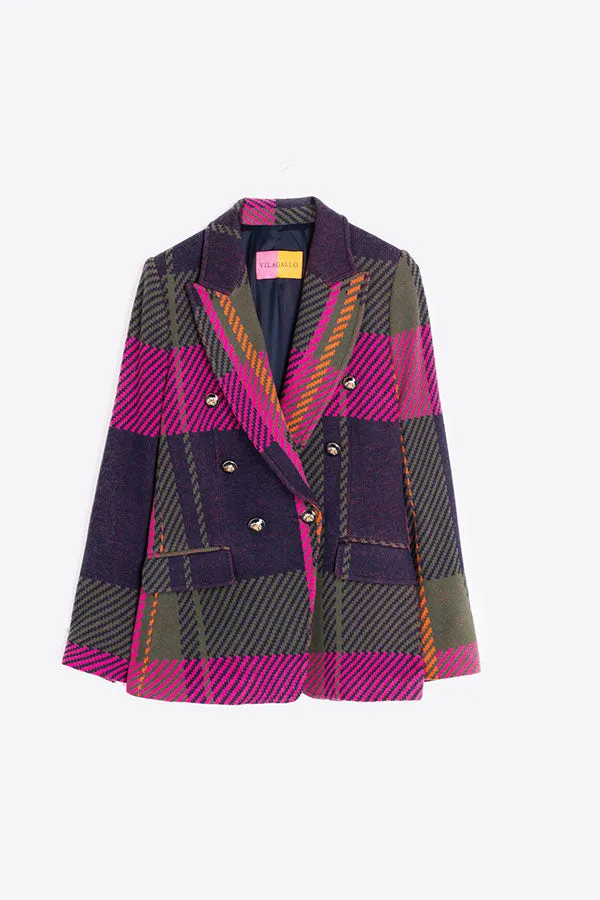 Vilagallo INGRID KNIT CHECK JACKET