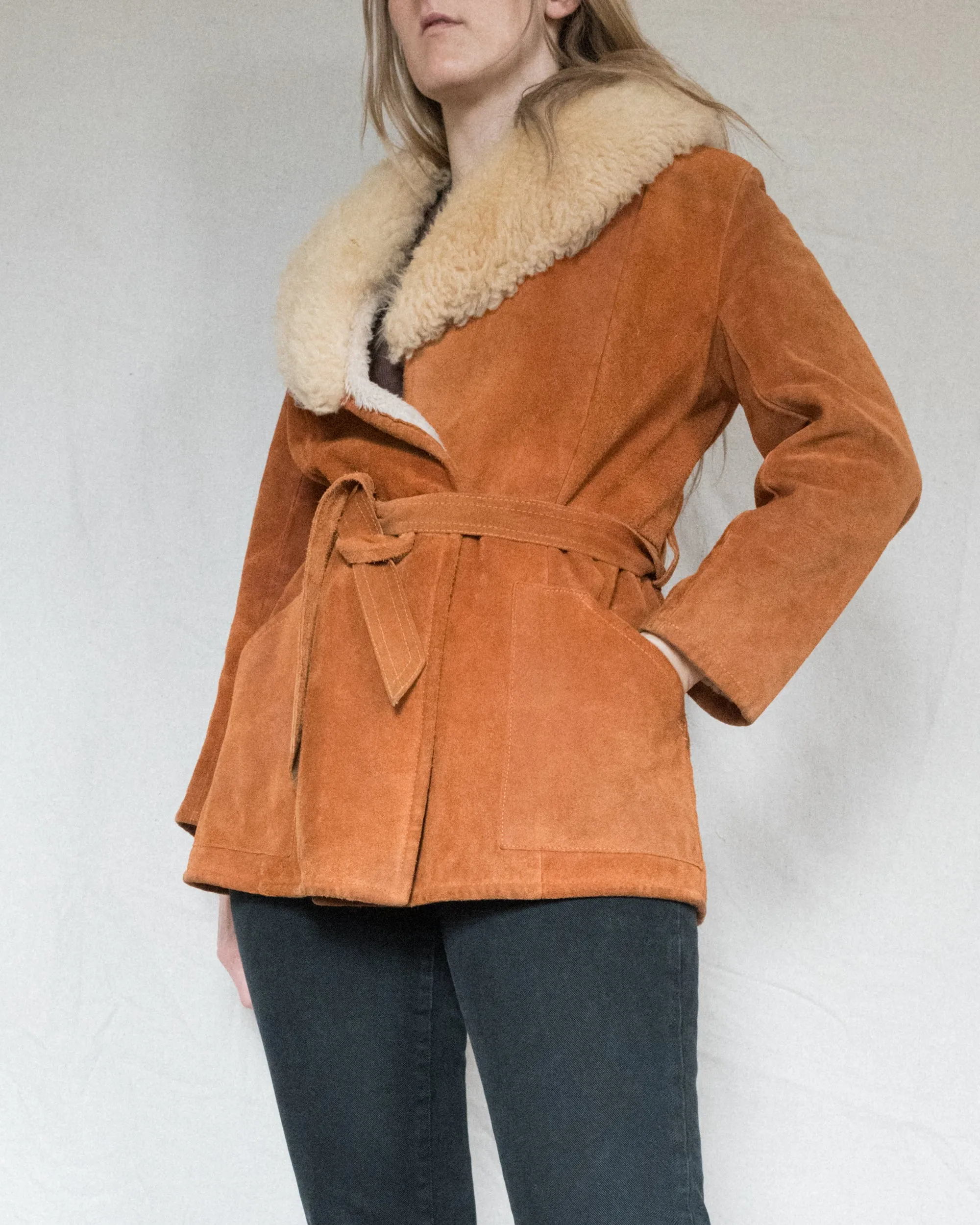 Vintage 70s Suede and Shearling Jacket (S)