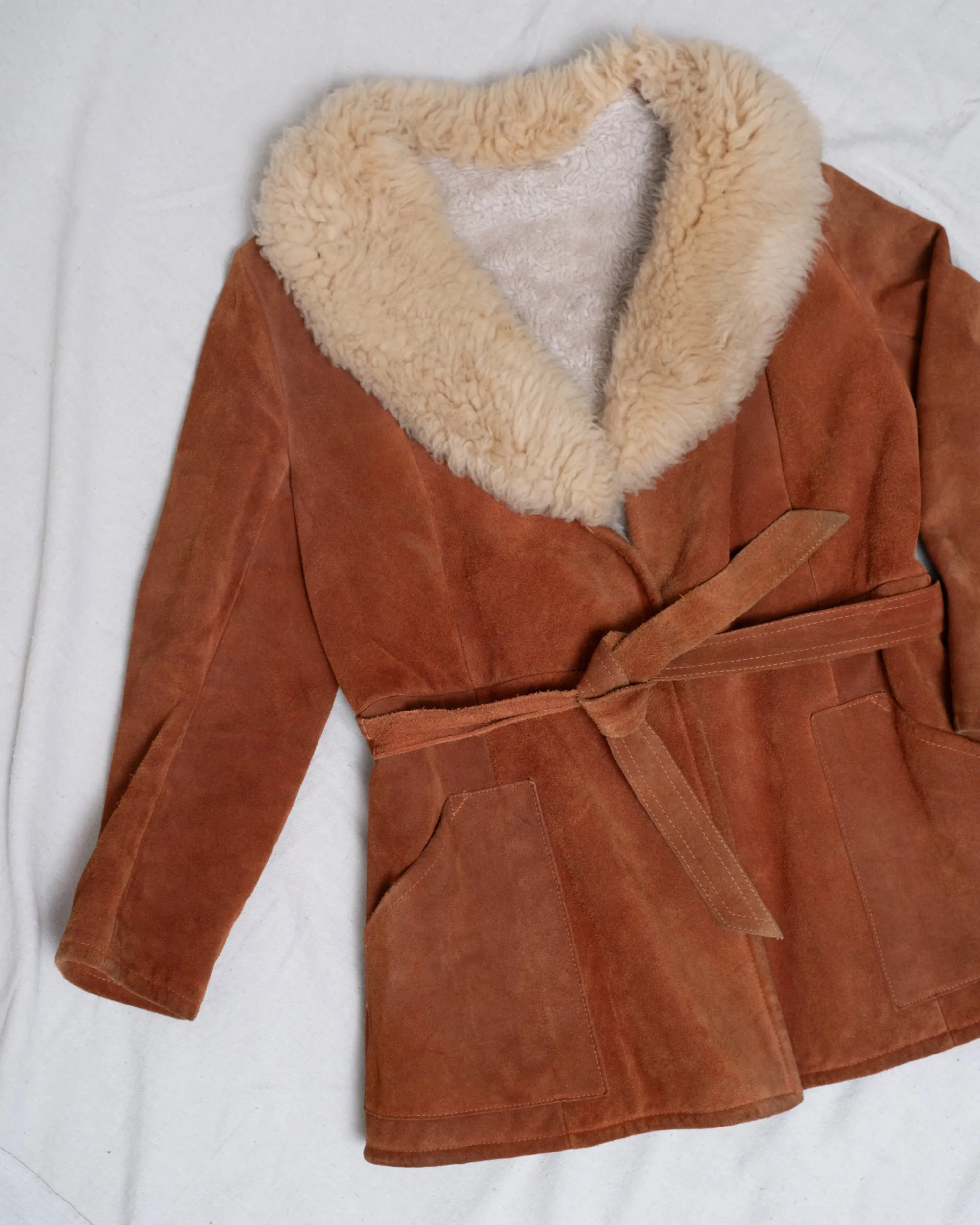 Vintage 70s Suede and Shearling Jacket (S)