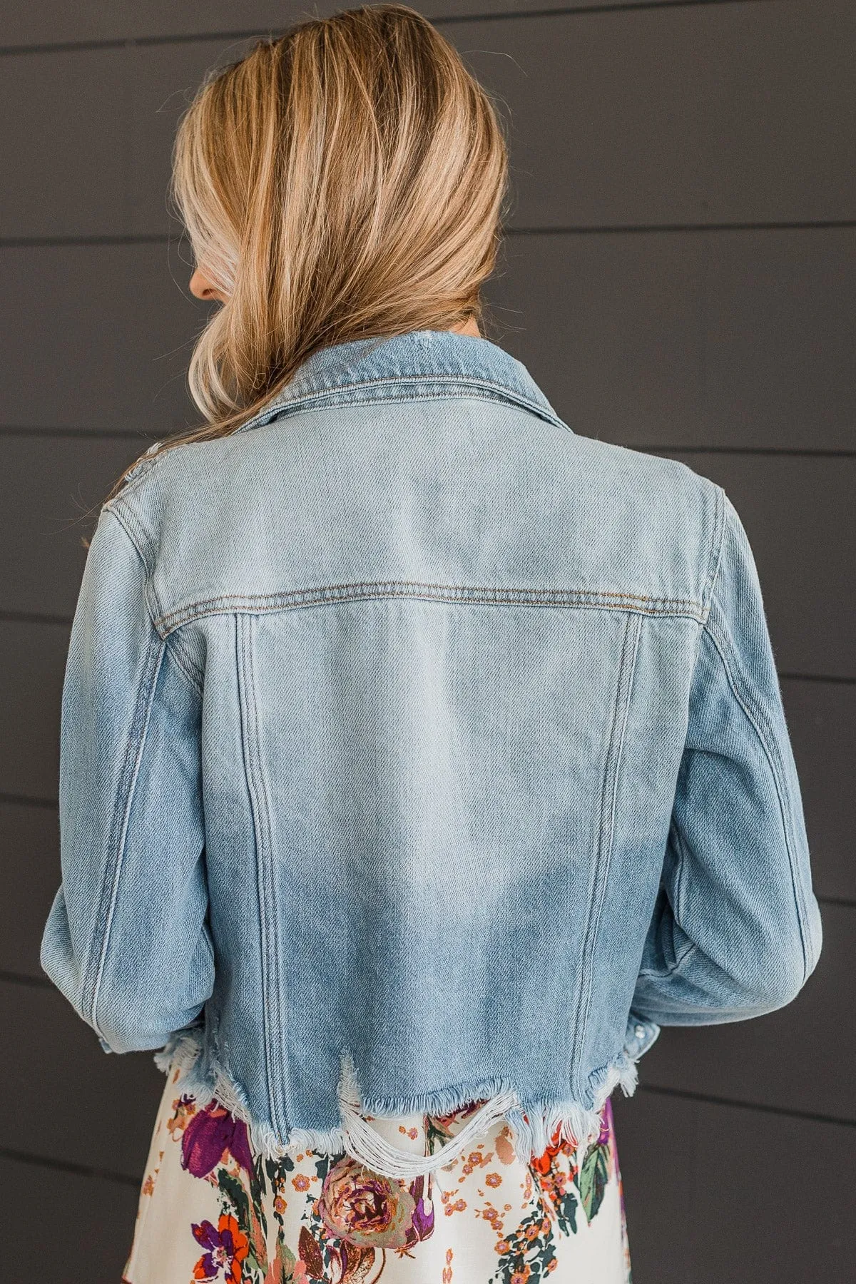 Wandering The World Denim Jacket- Light Wash