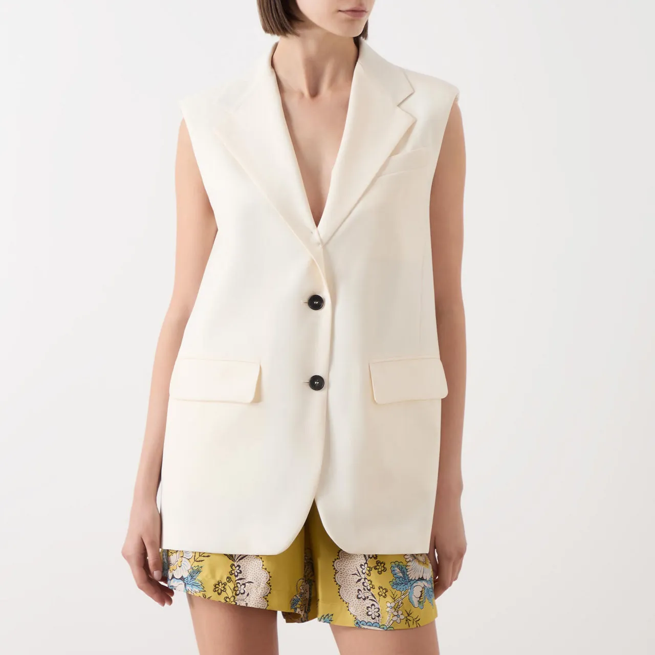 WEEKEND MAX MARA Donna Single-Breasted Suit Vest - Cream