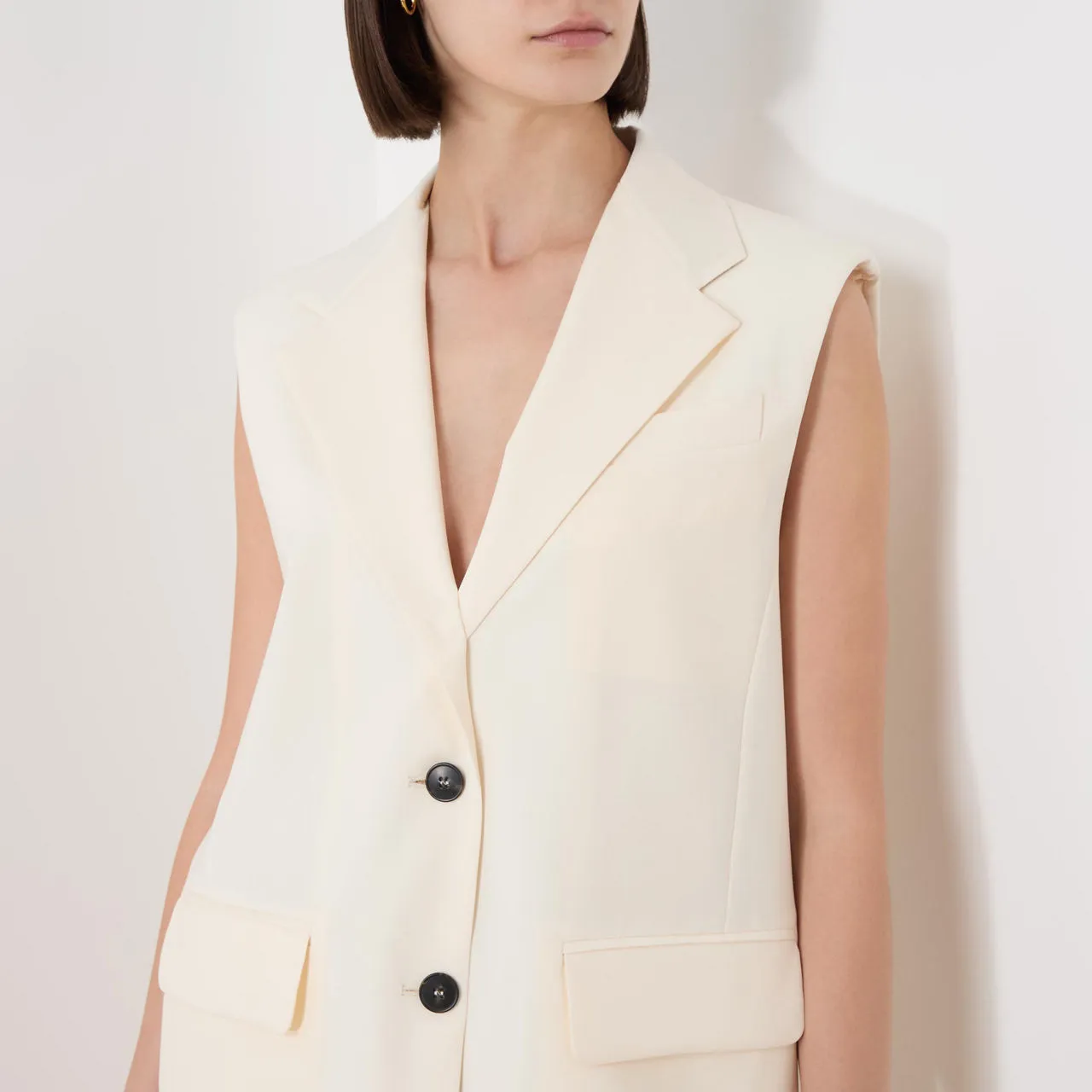 WEEKEND MAX MARA Donna Single-Breasted Suit Vest - Cream