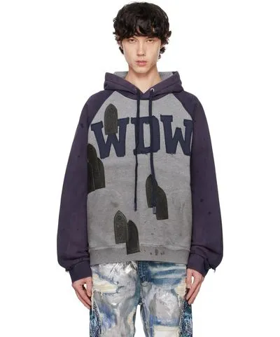 Who Decides War Gray & Purple Faded 'WDW' Hoodie