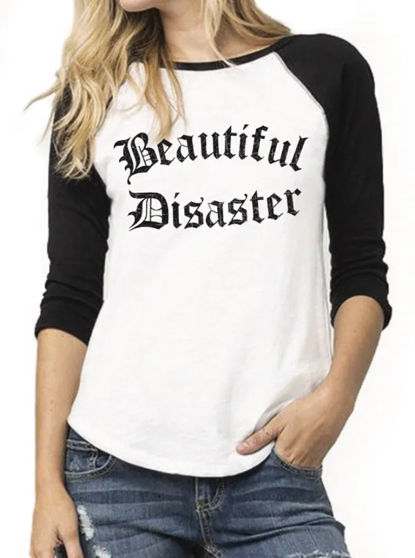 Women's Punk Princess Raglan Tee (White/Black)