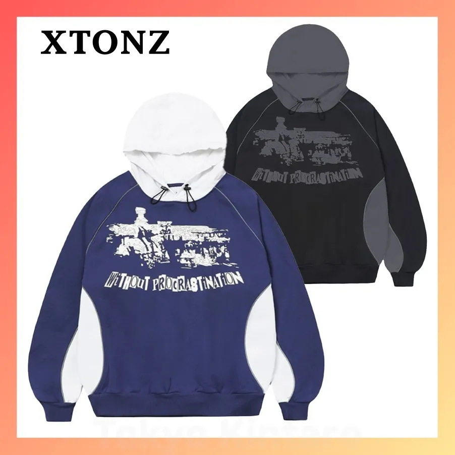 XTONZ  |Unisex Street Style Logo Hoodies