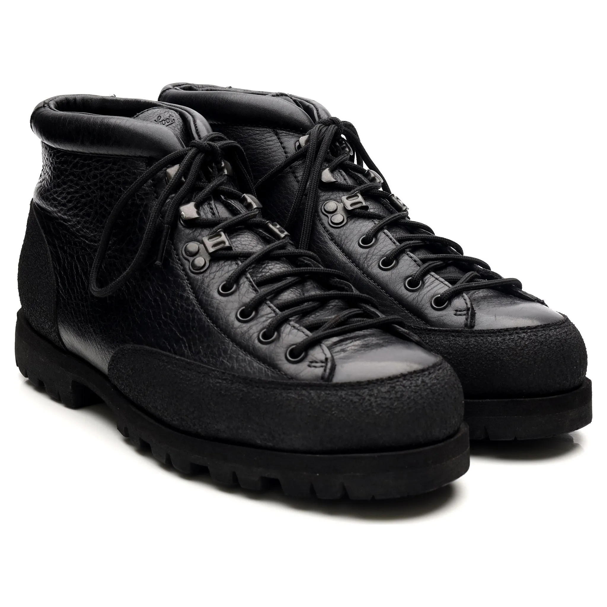 'Yosemite' Black Leather Hiker Boots UK 10