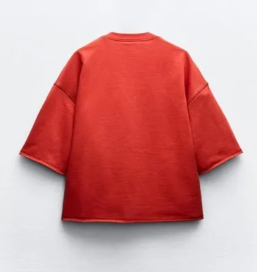 ZARA  |Cotton Short Sleeves Hoodies & Sweatshirts