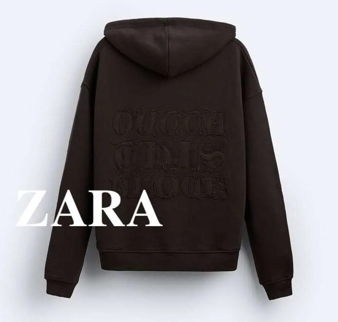 ZARA  |Long Sleeves Logo Hoodies