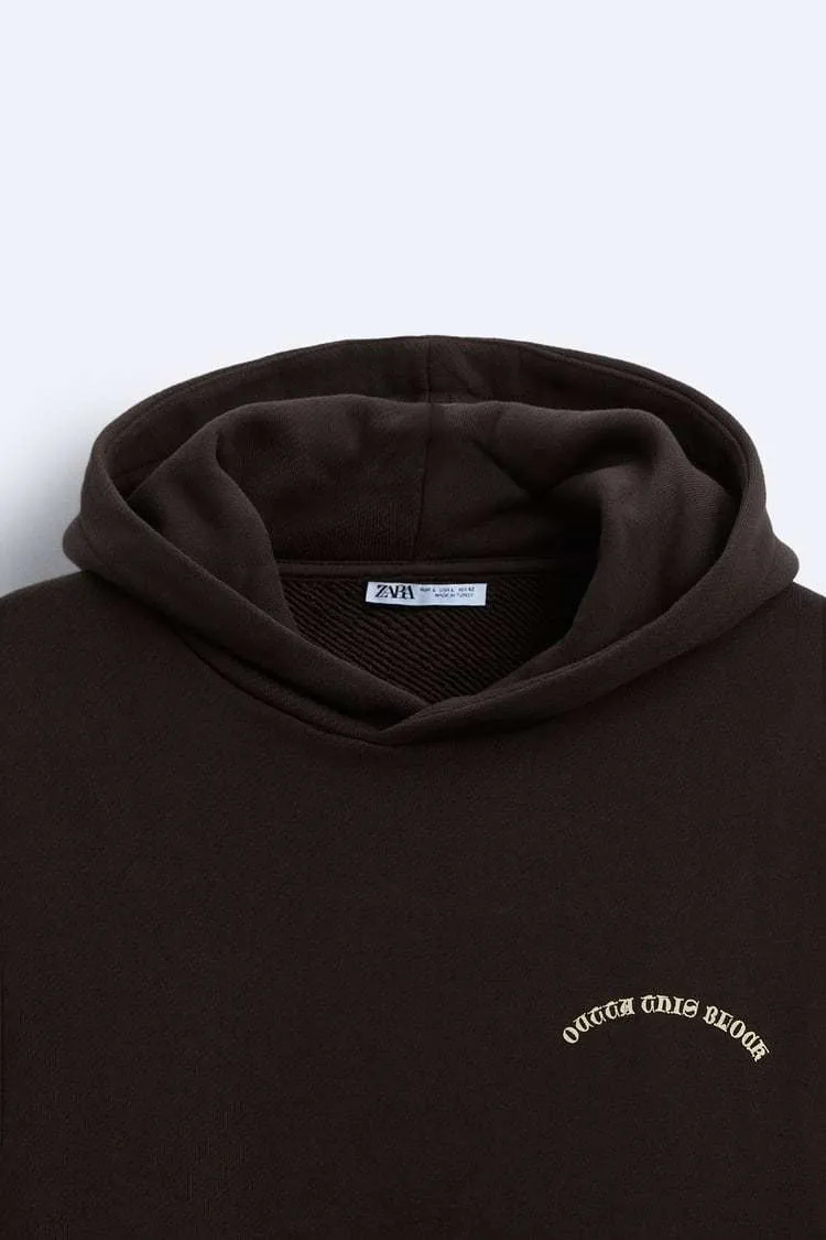 ZARA  |Long Sleeves Logo Hoodies