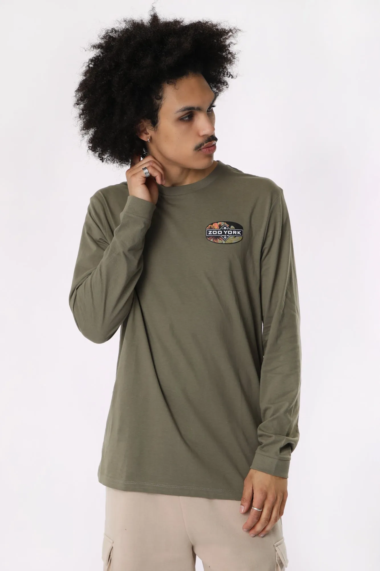 Zoo York Mens Tropical Logo Long Sleeve Top